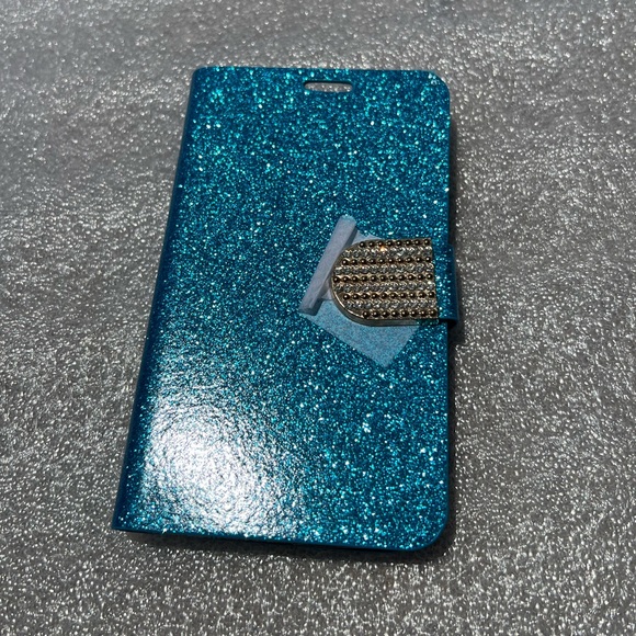 Blue Glitter Smooth Glossy Golden Sparkle Case for G3 Phone Folding Case Pretty - Picture 5 of 10